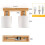 Modern Ceiling Lamp 2 Adjustable Spotlights, Wooden Ceiling Light Retro Ceiling Lamp Indoor Wall Light 4