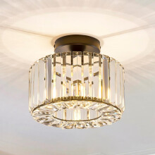 Crystal Ceiling Light, Modern Ceiling Light , Crystal Lampshade, E27 for Kitchen, Hallway, Bedroom, Living Room, Black