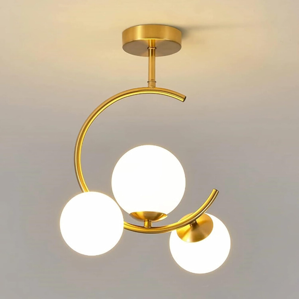 Moderne Deckenleuchte Innen Deckenlampe Retro Deckenleuchte 3 Lichter FüR Esszimmer Schlafzimmer Wohnzimmer KüChe Flur Gold-image