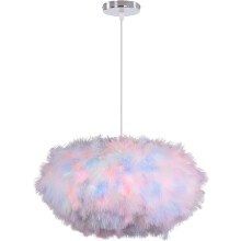 45CM Feather Pendant Light Colorful Feather Lampshade Modern Feather Ceiling Light for Living Room Bedroom Dining Room