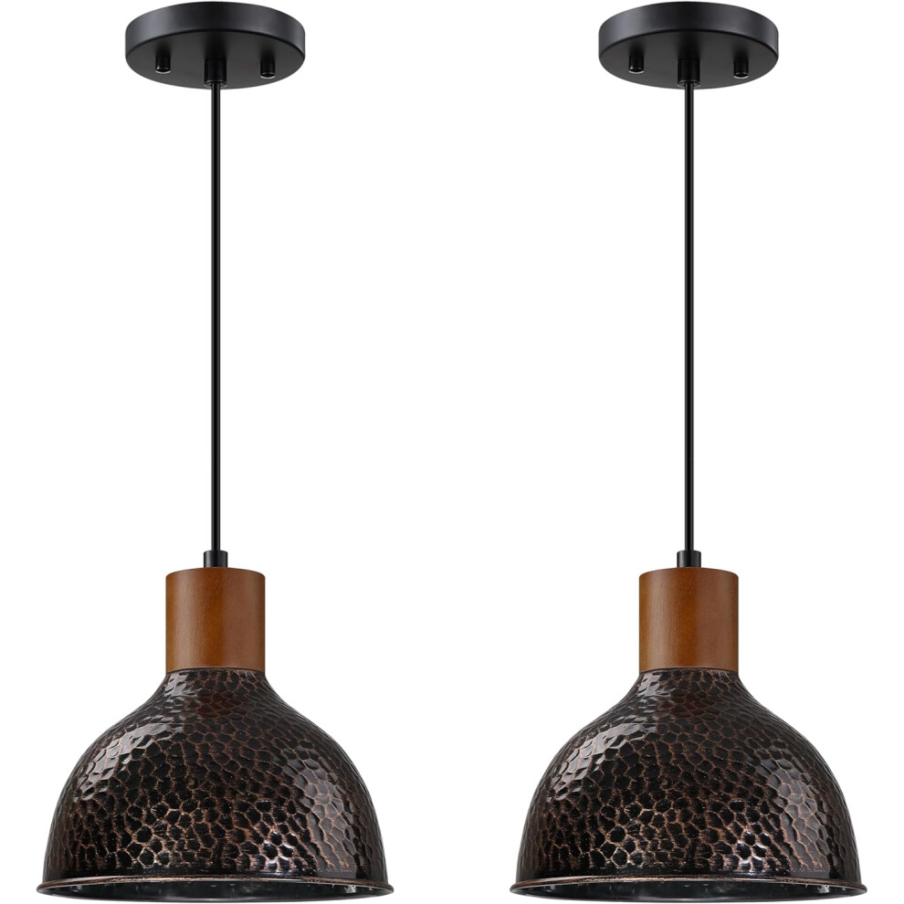(2X) Suspension Luminaire Rétro Suspension Lustre En Métal Vintage Lustre D'Intérieur Plafonnier Moderne Pour Chambre À Coucher, Couloir, Noir