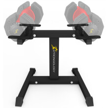 Strongology Durable Steel Adjustable Dumbbell Floor Stand, Space Saver Adjustable Weights Rack