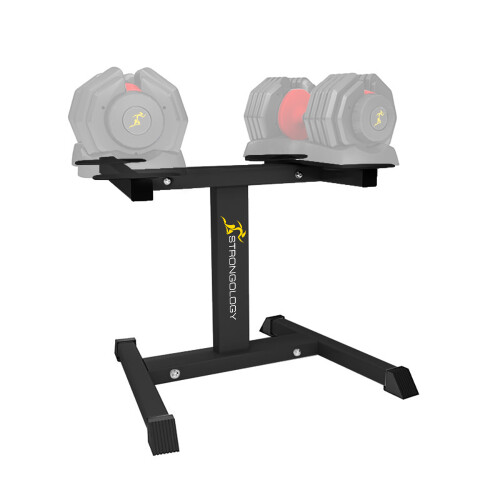 Strongology Durable Steel Adjustable Dumbbell Floor Stand, Space Saver Adjustable Weights Rack 1