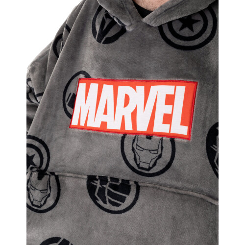 Marvel Marvel Blanket Hoodie (Mens Grey) 2