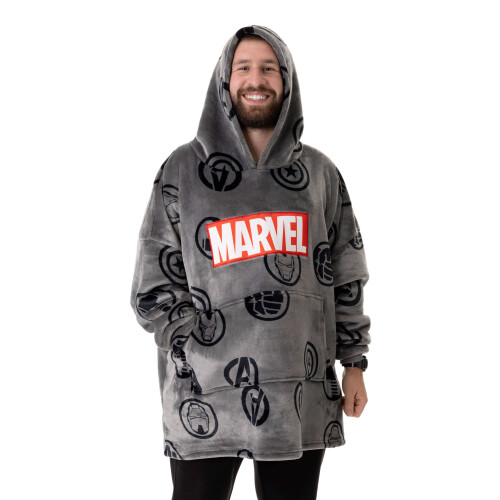 Marvel Marvel Blanket Hoodie (Mens Grey)