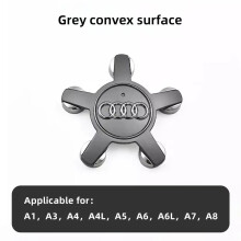 (4Pcs Grey-For Audi) 4Pcs Center Caps for Audi A1 A3 A4 A5 Wheel