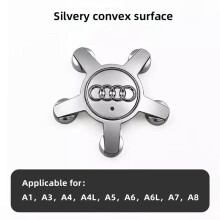 (4Pcs Silver-For Audi) 4Pcs Center Caps for Audi A1 A3 A4 A5 Wheel