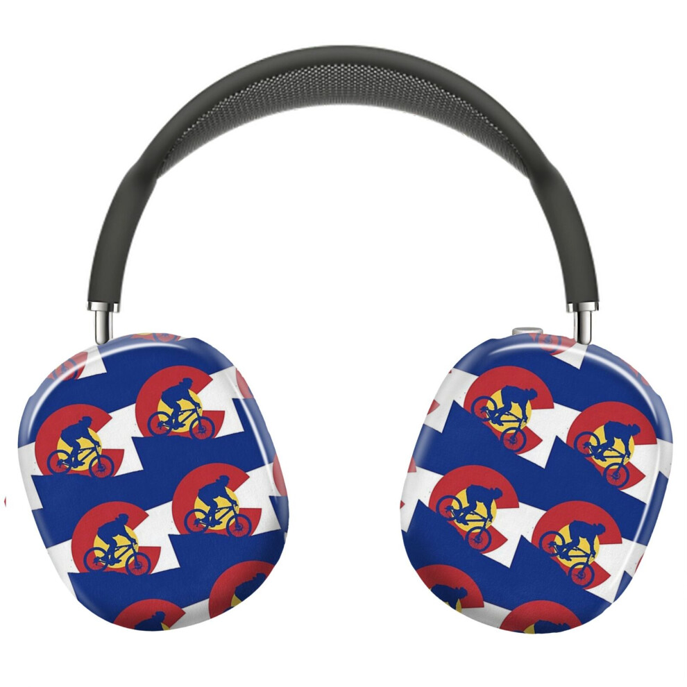 (Mountain Biking Colorado Flag_13904) Protective Cover For Airpods Max Headphones Aesthetic Print Snap On Cases 8841579094531