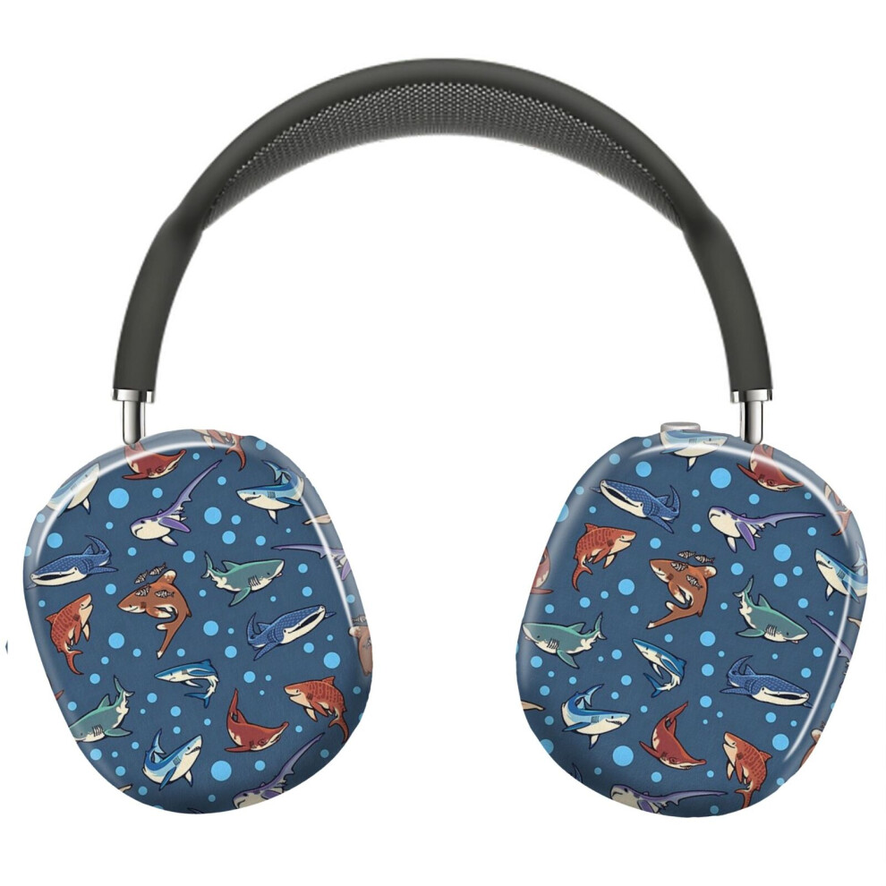 (Sharks In The Blue_7090) Protective Cover For Airpods Max Headphones Aesthetic Print Snap On Cases Dark 8841579097501