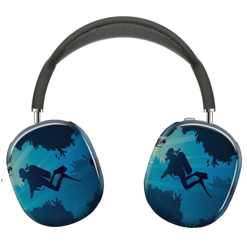 (Scuba Diving Pattern_7857) Protective Cover For Airpods Max Headphones Aesthetic Print Snap On Cases 8841579098416