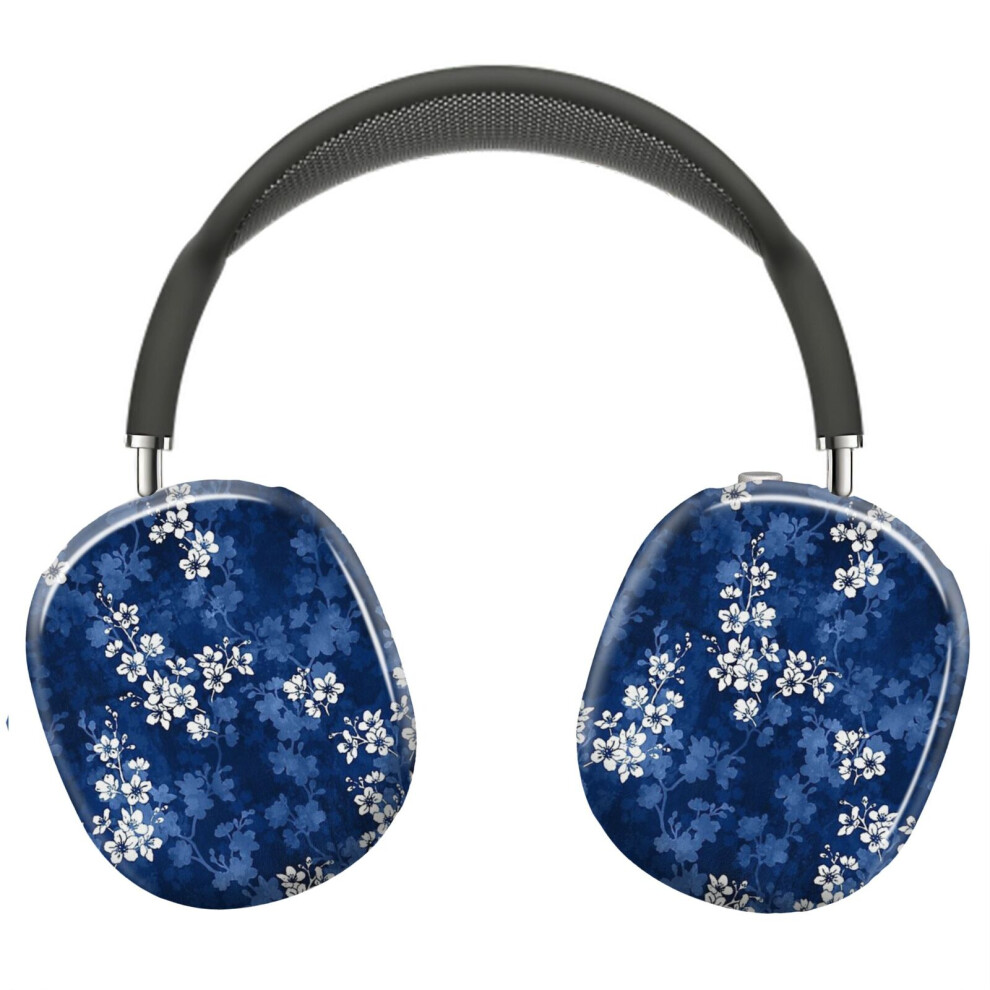 (Sakura Blossom In Deep Blue_11871) Protective Cover For Airpods Max Headphones Aesthetic Print Snap On Cases 8841579099628