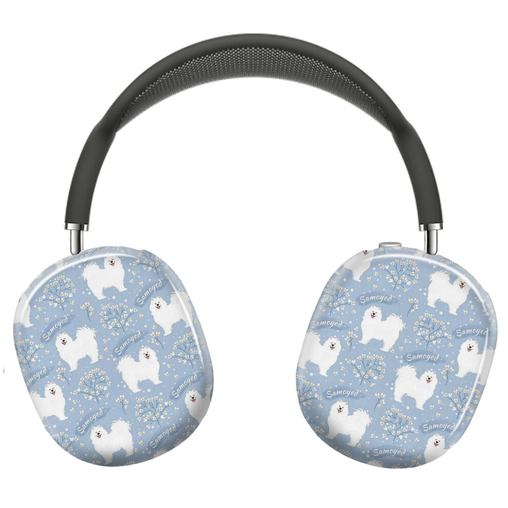 (Samoyed Dog In Winter Snowy Garden_10714) Protective Cover For Airpods Max Headphones Aesthetic Print Snap On Cases 8841579099451