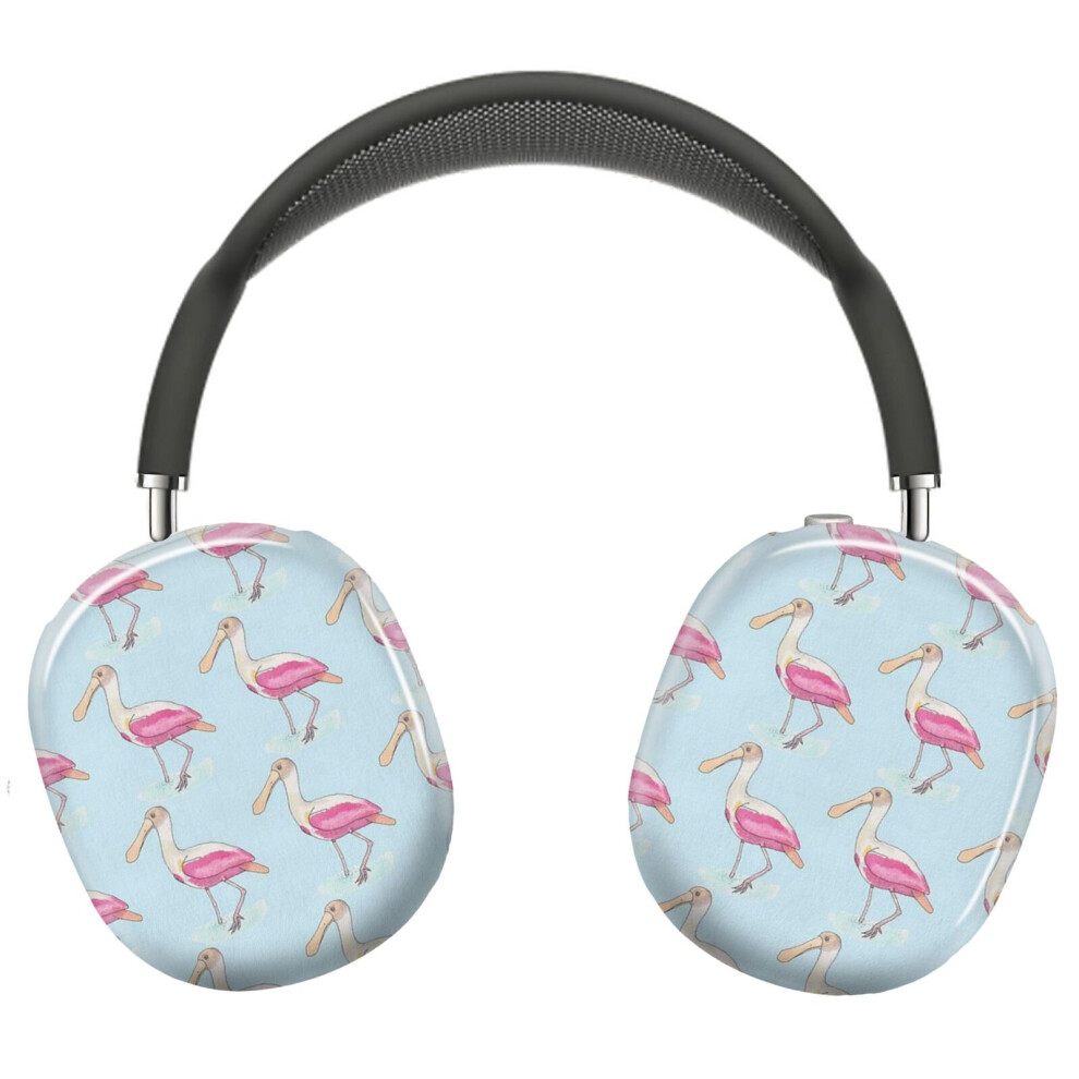 (Roseate Spoonbill Bird Species Watercolor Art_8037) Protective Cover For Airpods Max Headphones Aesthetic Print Snap On Cases 8841579100652