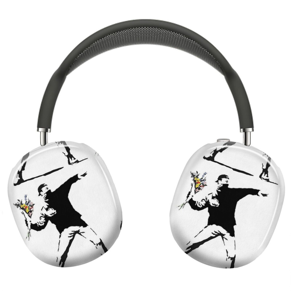 Bearlad (Rage Flower Bomber Stencil_6723) Protective Cover For Airpods Max Headphones Aesthetic Print Snap On Cases