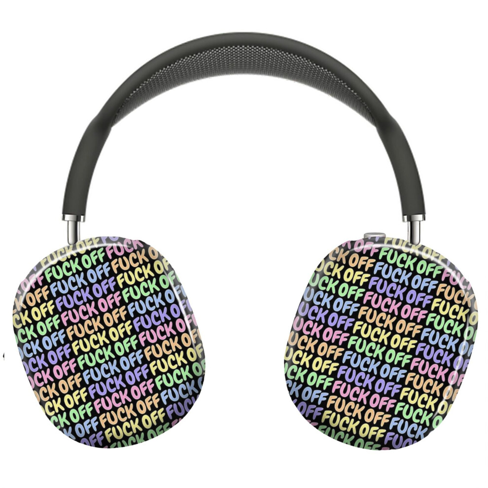 (Rainbow Pastel Fuck Off_8416) Protective Cover For Airpods Max Headphones Aesthetic Print Snap On Cases 8841579103622