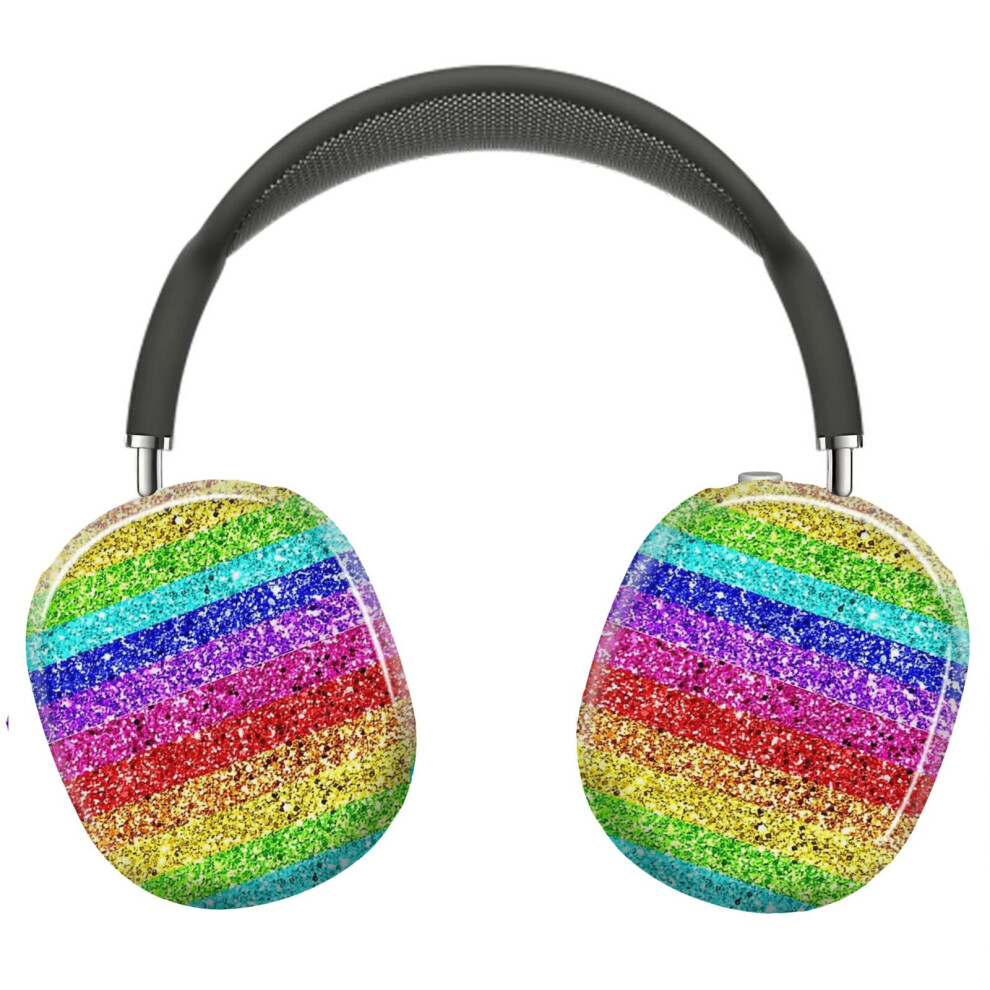 (Rainbow Glitter_9267) Protective Cover For Airpods Max Headphones Aesthetic Print Snap On Cases 8841579103714