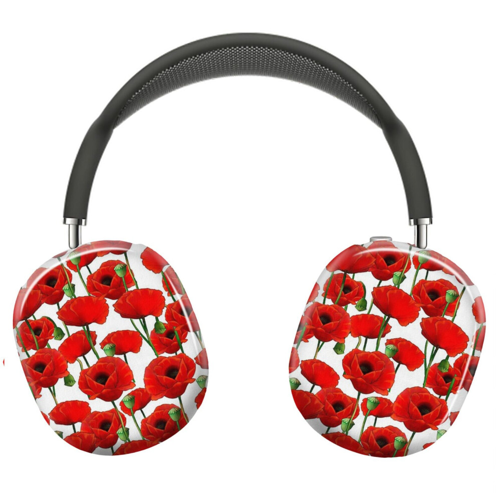 (Poppy Pattern_7029) Protective Cover For Airpods Max Headphones Aesthetic Print Snap On Cases 8841579096313