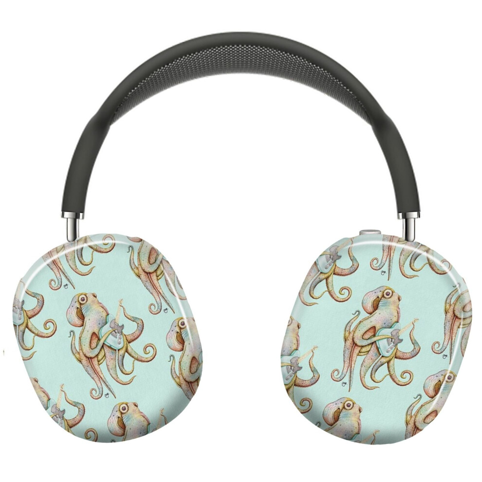 (Polah - The Axe Wielding Octopus (On Aqua)_5887) Protective Cover For Airpods Max Headphones Aesthetic Print Snap On Cases 8841579096702