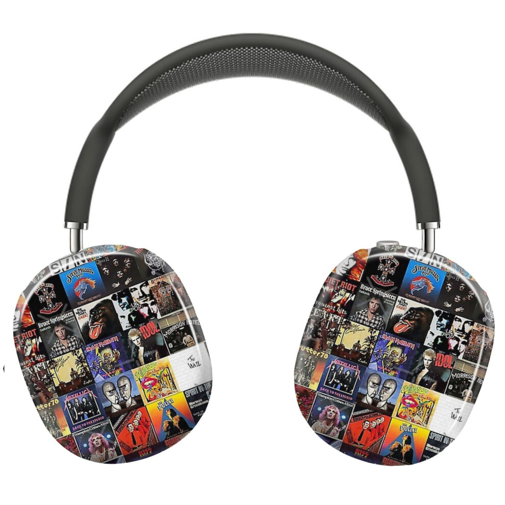 (Rock Vinyl Collage_5303) Protective Cover For Airpods Max Headphones Aesthetic Print Snap On Cases 8841579100959