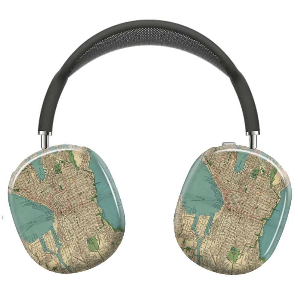 (Seattle Vintage Map Full Color_5568) Protective Cover For Airpods Max Headphones Aesthetic Print Snap On Cases 8841579098027