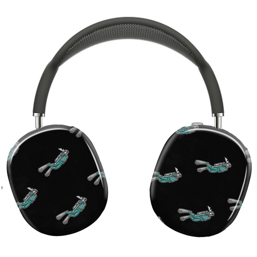(Scuba Diver Illustration_11268) Protective Cover For Airpods Max Headphones Aesthetic Print Snap On Cases 8841579098171