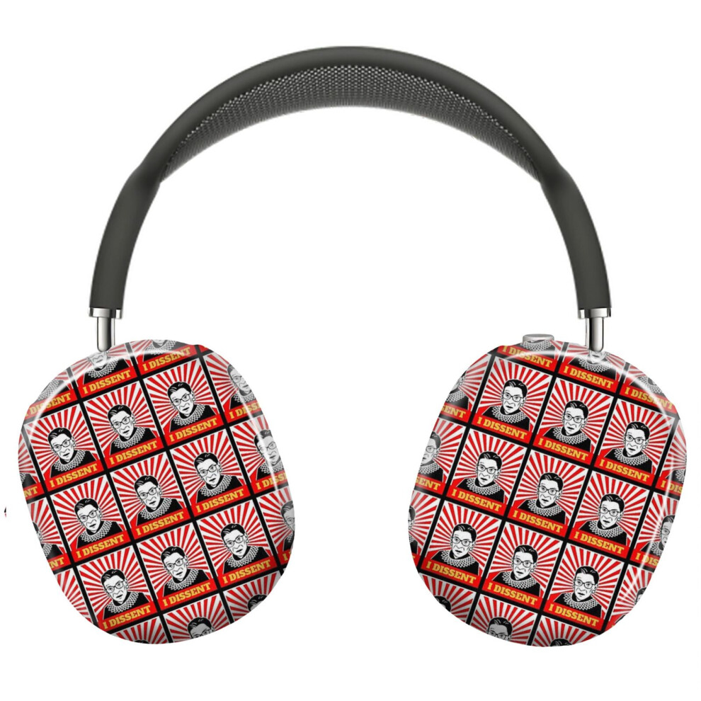 (Ruth Bader Ginsburg (Rbg) Says I Dissent (Bright Style)_15437) Protective Cover For Airpods Max Headphones Aesthetic Print Snap On Cases Red 8841579100027