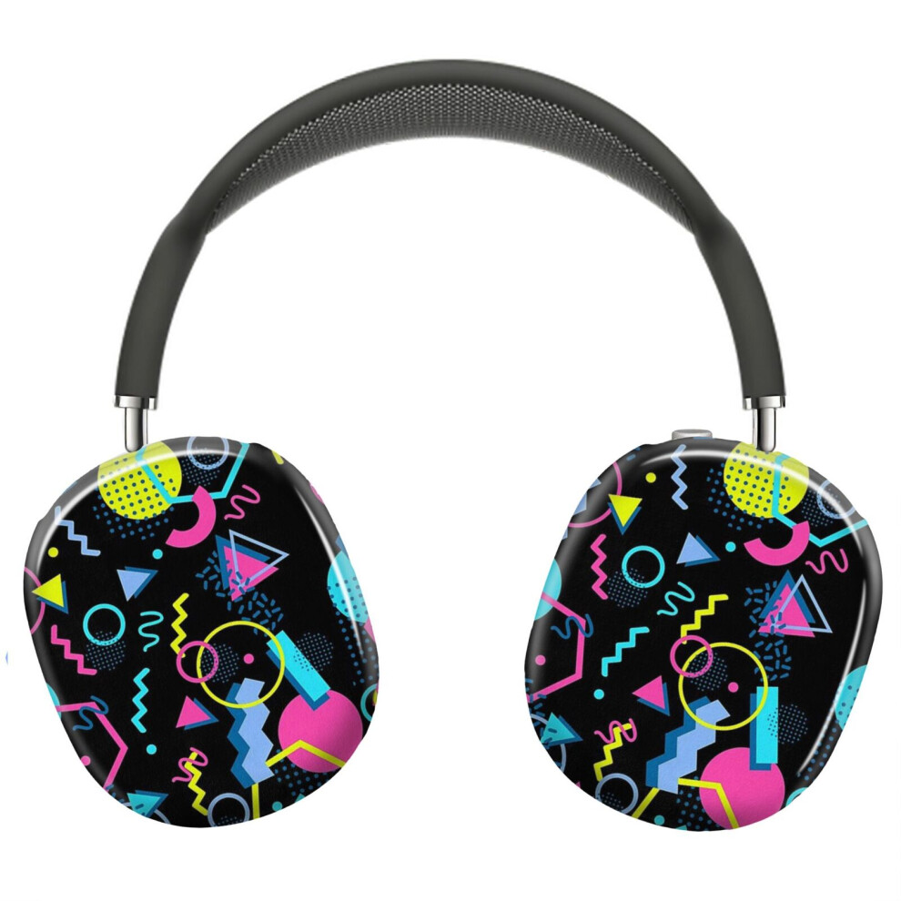 (Retro Style 70S 80S 90S Memphis Style Abstract_5182) Protective Cover For Airpods Max Headphones Aesthetic Print Snap On Cases 8841579101727