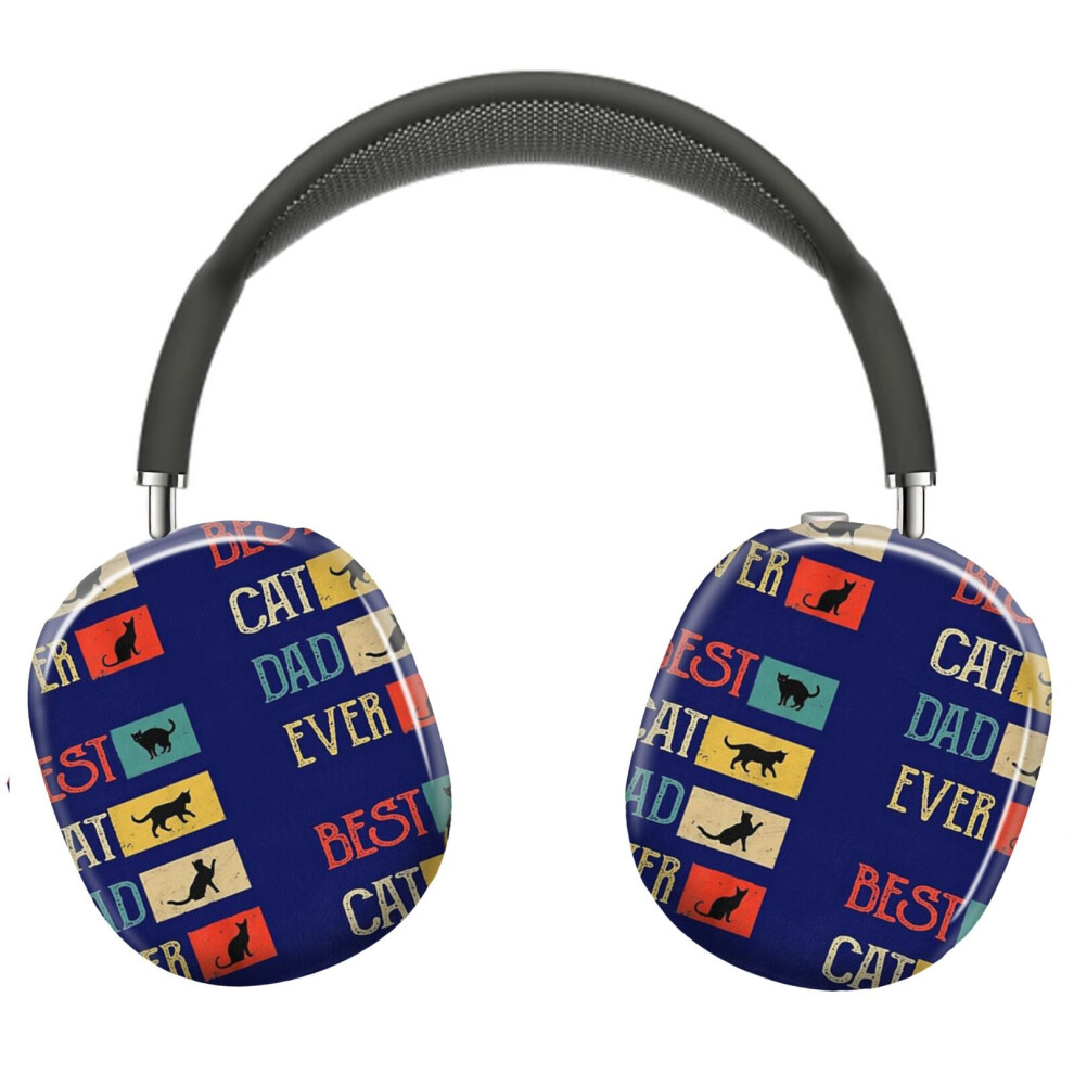 (Retro Best Cat Dad Ever _5726) Protective Cover For Airpods Max Headphones Aesthetic Print Snap On Cases 8841579102038