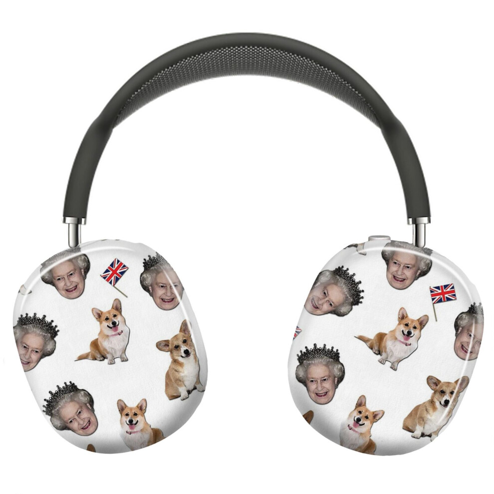(Queen Elizabeth And Corgis Pattern_10284) Protective Cover For Airpods Max Headphones Aesthetic Print Snap On Cases 8841579104230