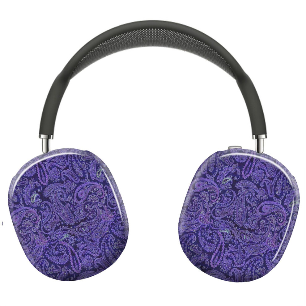 ( Paisley_22459) Protective Cover For Airpods Max Headphones Aesthetic Print Snap On Cases Purple 8841579104483