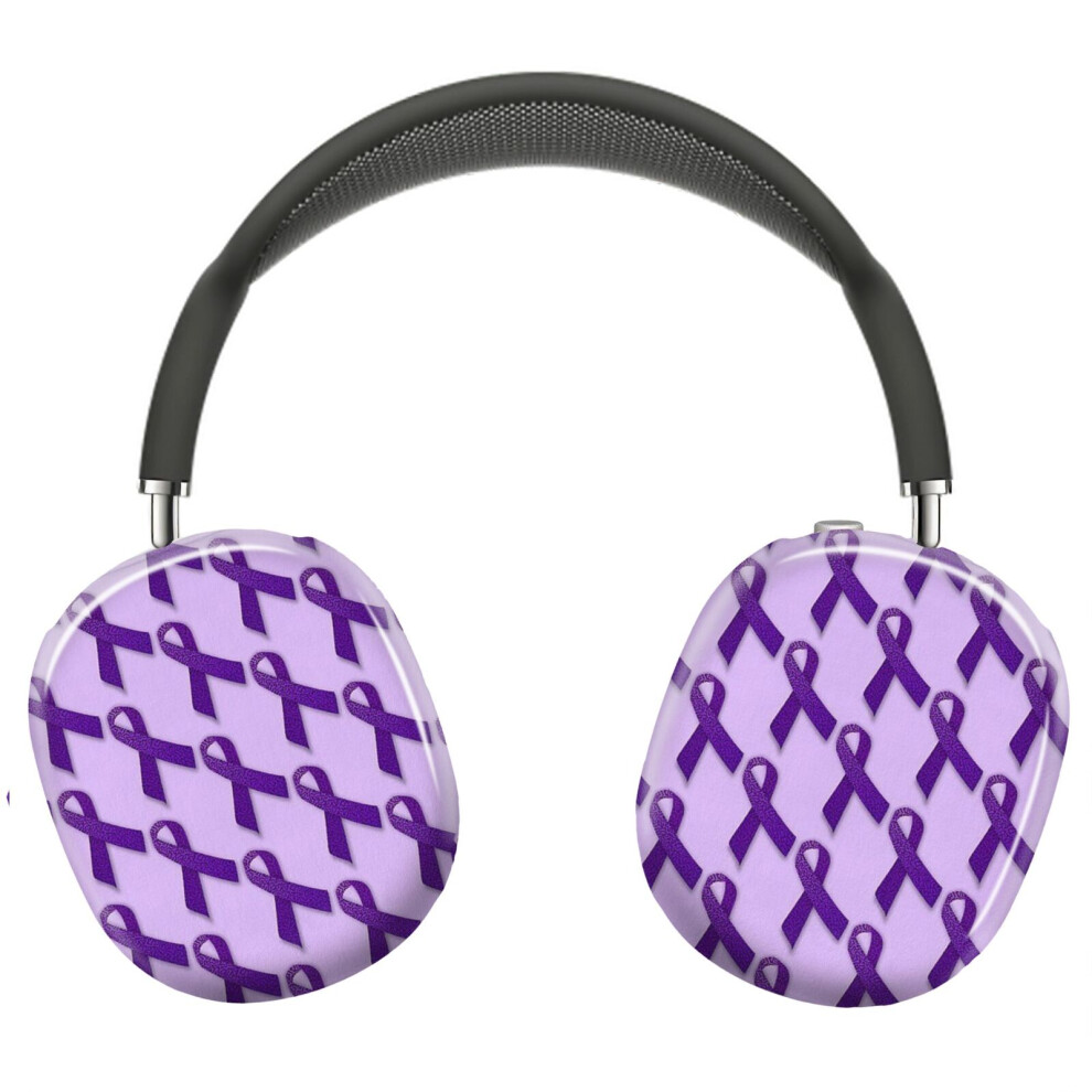 ( Awareness Ribbon Maze_12117) Protective Cover For Airpods Max Headphones Aesthetic Print Snap On Cases Purple 8841579104520