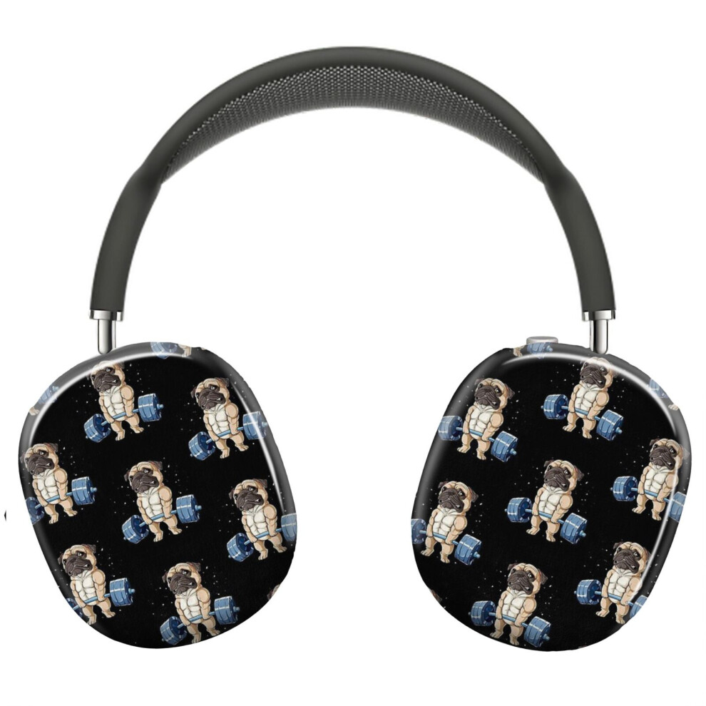 (Pug Weightlifting Funny Deadlift Men Fitness Gym Workout_6246) Protective Cover For Airpods Max Headphones Aesthetic Print Snap On Cases 8841579104902