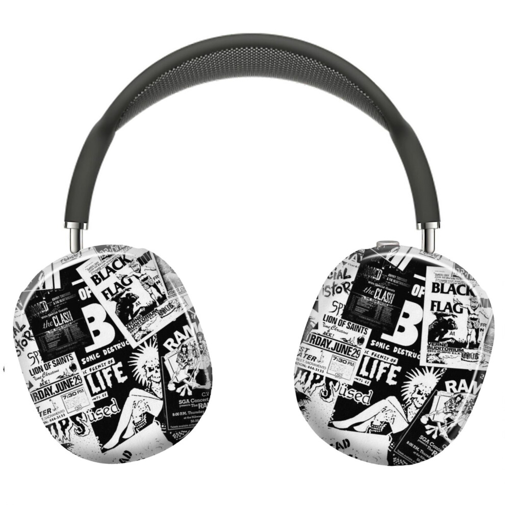 (Punk Flyers Collage_11576) Protective Cover For Airpods Max Headphones Aesthetic Print Snap On Cases 8841579104766