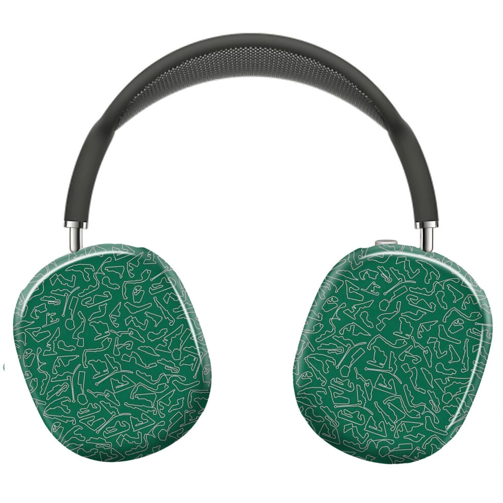 (Sp 11 - Circuits Pattern_8391) Protective Cover For Airpods Max Headphones Aesthetic Print Snap On Cases Green 8841579112471