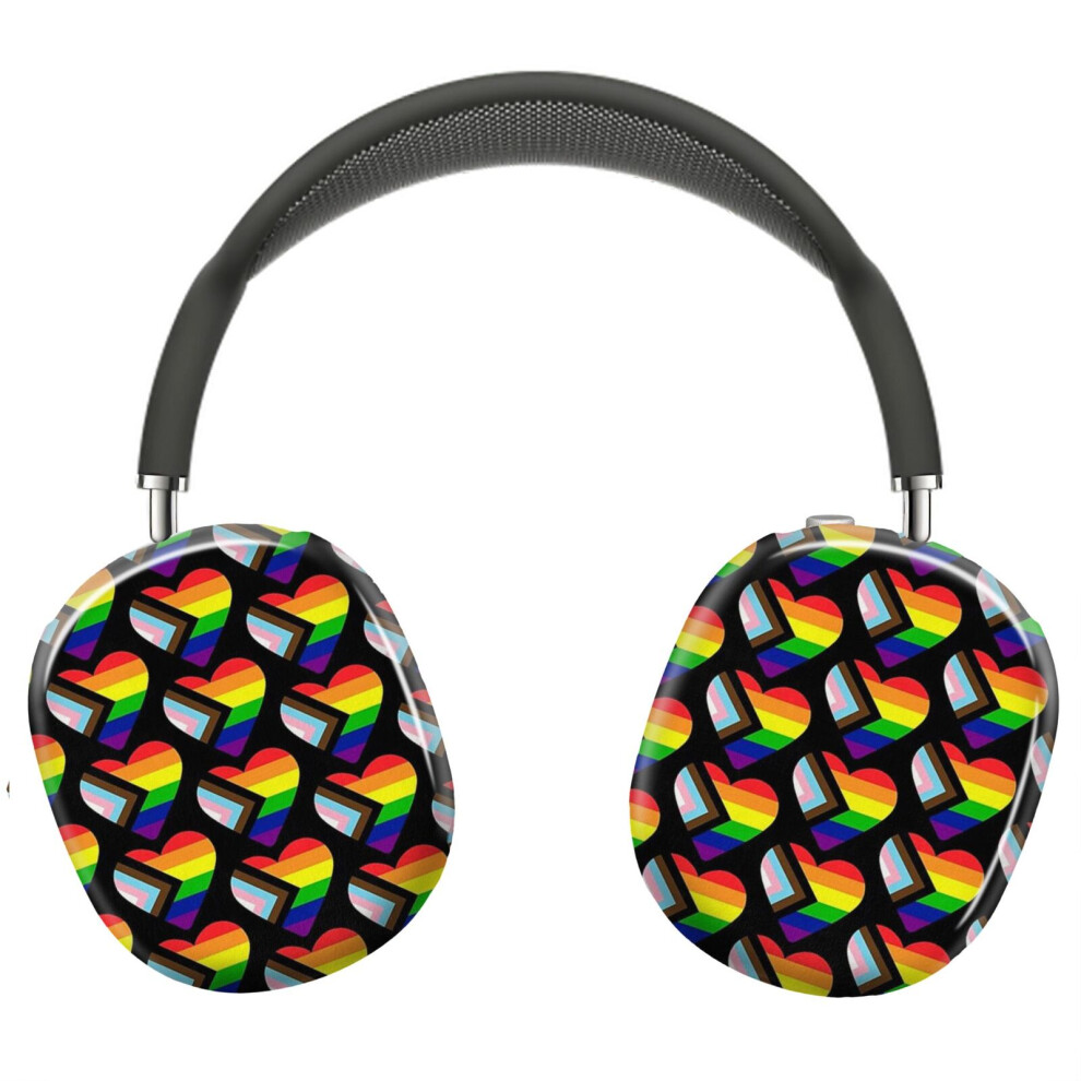 (Progress Pride Flag Heart_4742) Protective Cover For Airpods Max Headphones Aesthetic Print Snap On Cases 8841579105350