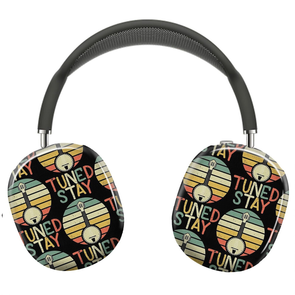 (Stay Tuned Retro Vintage Banjo Music Instrument Gift_10066) Protective Cover For Airpods Max Headphones Aesthetic Print Snap On Cases 8841579110774
