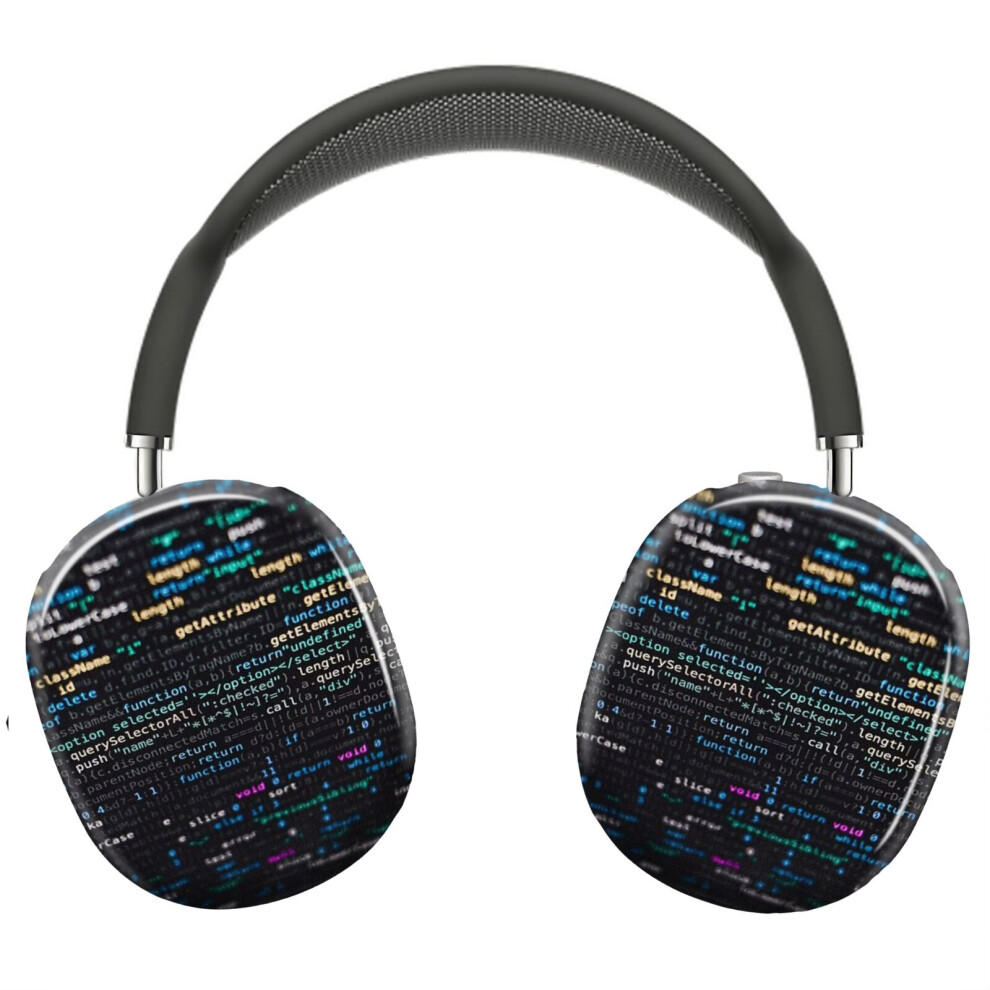 (Software Developer Programming Code On Background_10867) Protective Cover For Airpods Max Headphones Aesthetic Print Snap On Cases Black 8841579113034