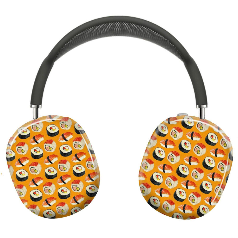 (Sushi Pattern - Orange_9899) Protective Cover For Airpods Max Headphones Aesthetic Print Snap On Cases 8841579108887
