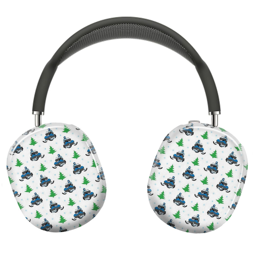 (Snowmobile Pattern (Blue)_5613) Protective Cover For Airpods Max Headphones Aesthetic Print Snap On Cases Blue 8841579113317