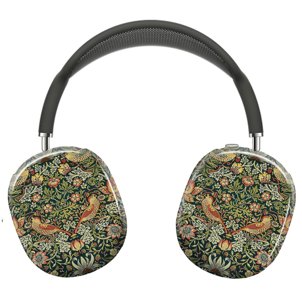 (Strawberry Thief (Pattern) - William Morris _4589) Protective Cover For Airpods Max Headphones Aesthetic Print Snap On Cases 8841579109945