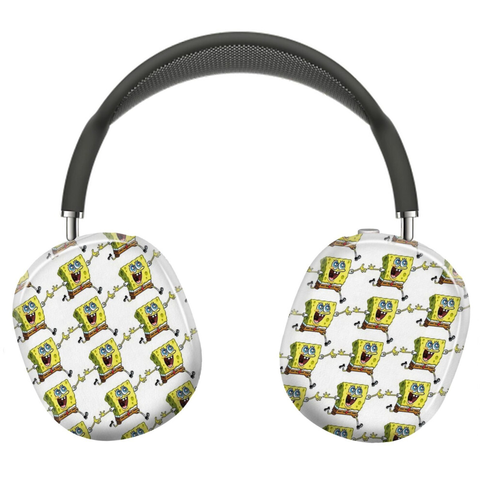(Spongebob Running Happy_9425) Protective Cover For Airpods Max Headphones Aesthetic Print Snap On Cases 8841579111856