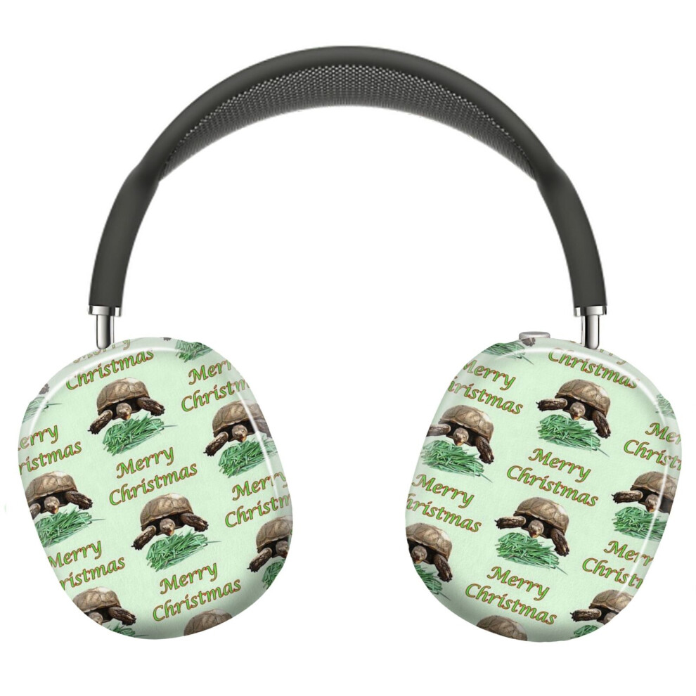 (Sulcata Tortoise - Merry Christmas_4211) Protective Cover For Airpods Max Headphones Aesthetic Print Snap On Cases 8841579109532