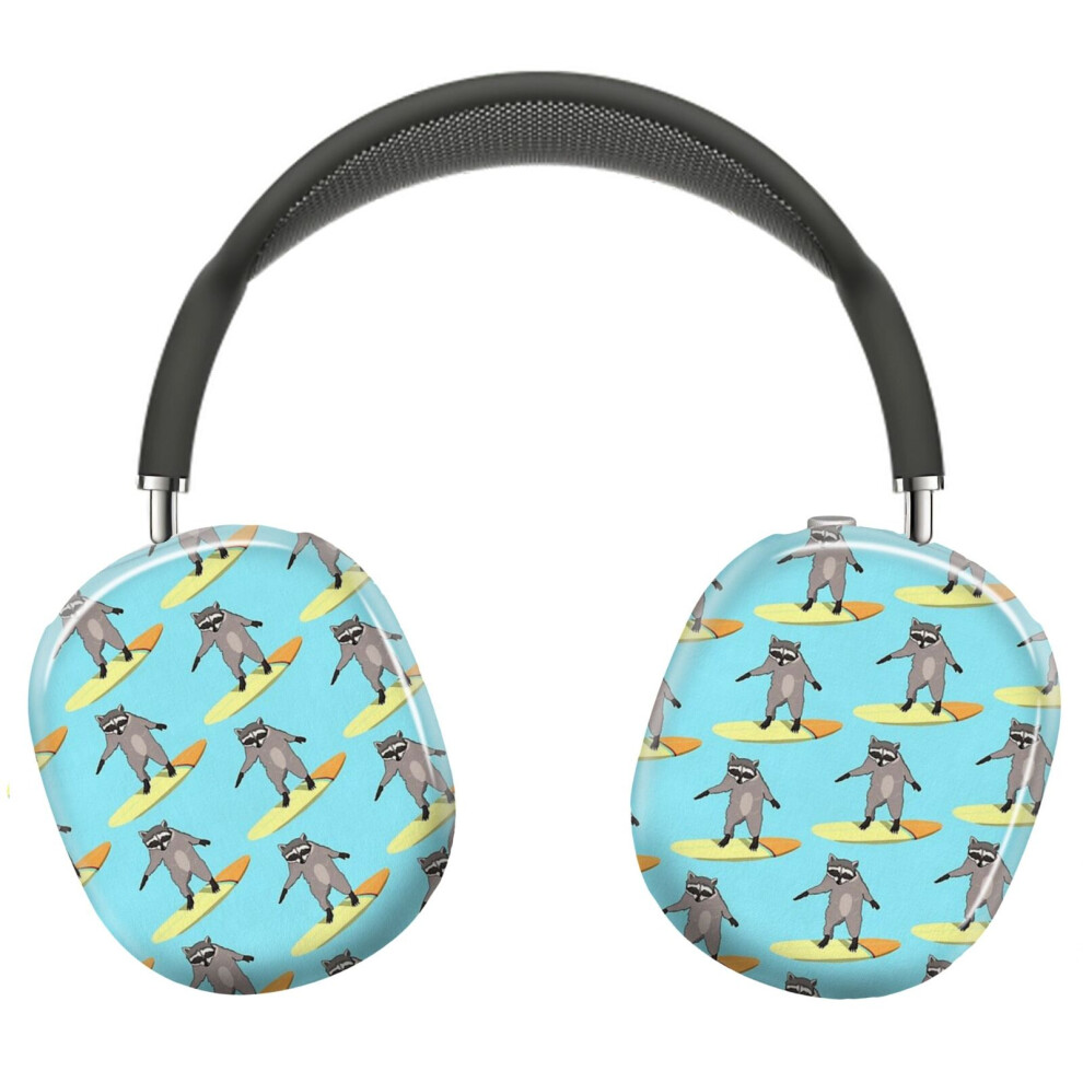 (Surfing Raccoon_11836) Protective Cover For Airpods Max Headphones Aesthetic Print Snap On Cases 8841579109082