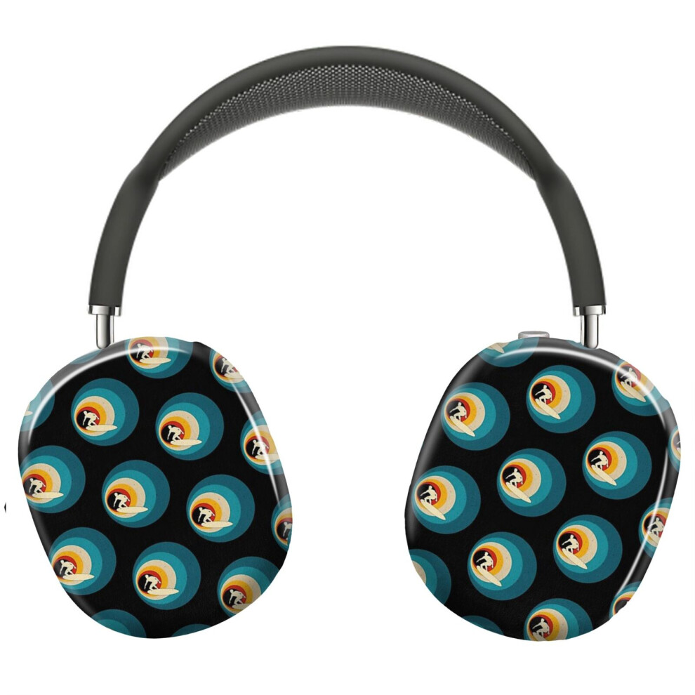 (Surfer Gift Vintage Wave Retro Surfing Surf Beach_4807) Protective Cover For Airpods Max Headphones Aesthetic Print Snap On Cases 8841579109075