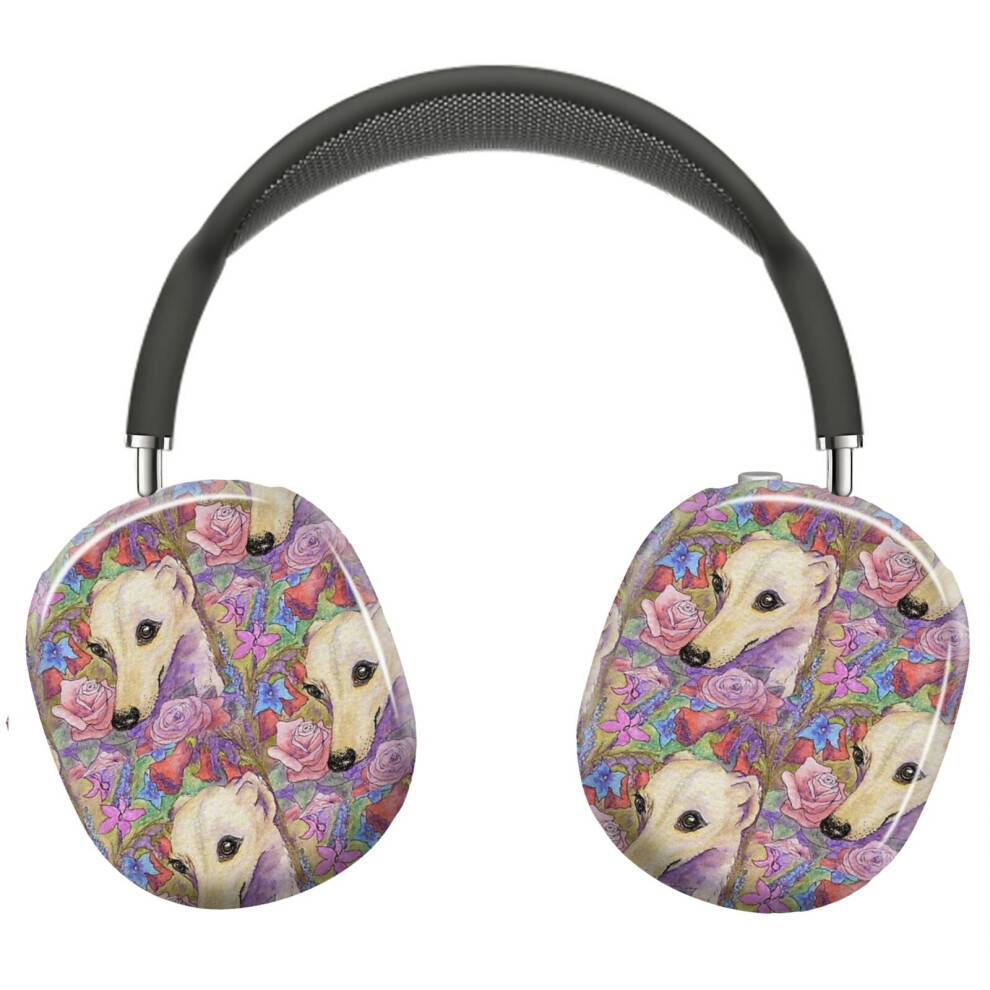 (Shy Flower Whippet Greyhound Dog Hiding In The Garden_6017) Protective Cover For Airpods Max Headphones Aesthetic Print Snap On Cases 8841579115120