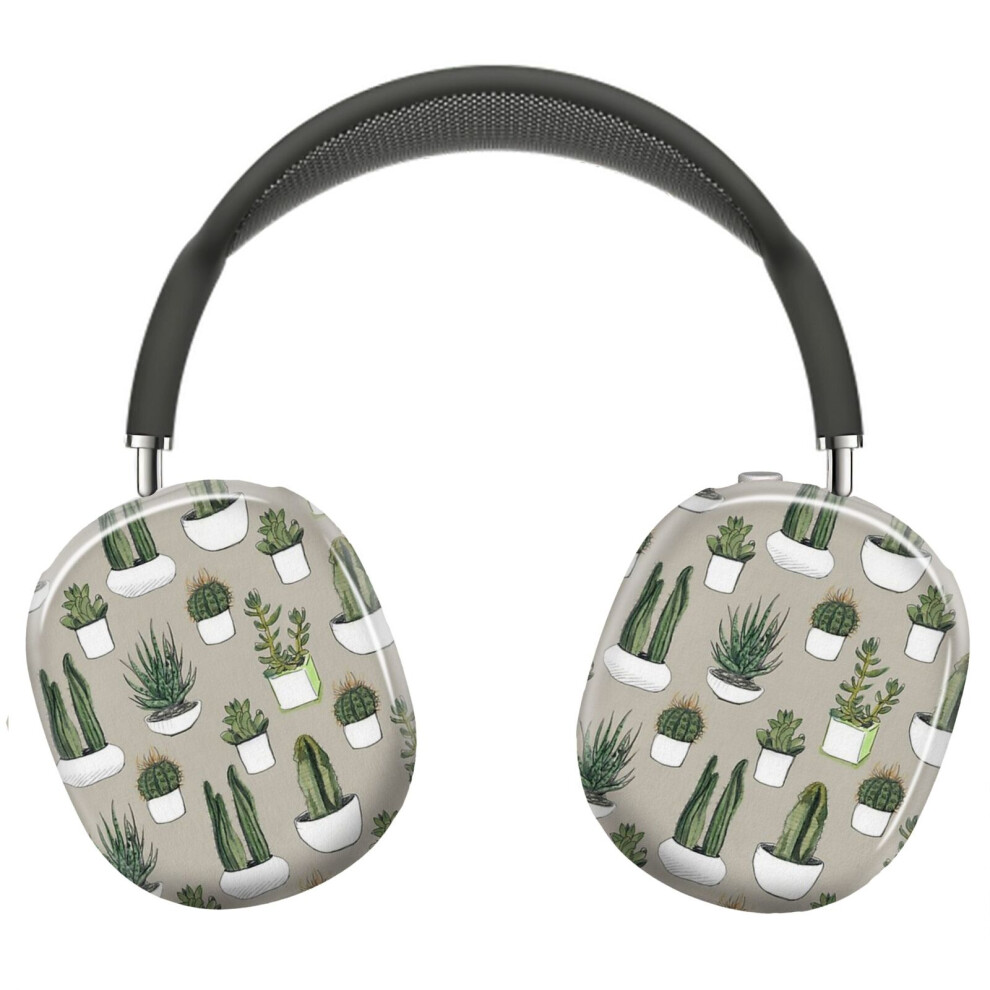 (Watercolour Cacti Succulents - Beige_7788) Protective Cover For Airpods Max Headphones Aesthetic Print Snap On Cases 8841579118718