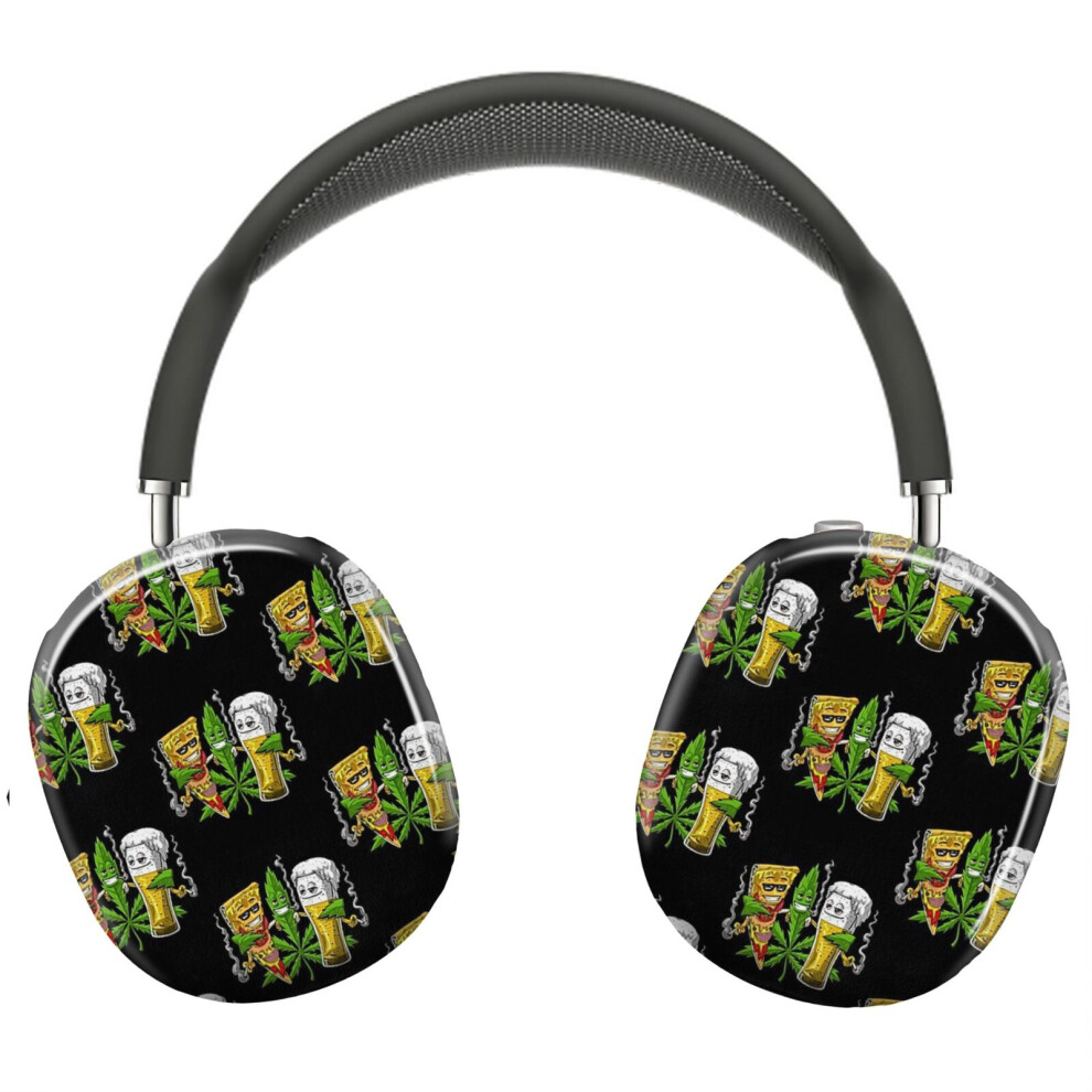 (Weed Beer Pizza Party_8441) Protective Cover For Airpods Max Headphones Aesthetic Print Snap On Cases 8841579118466