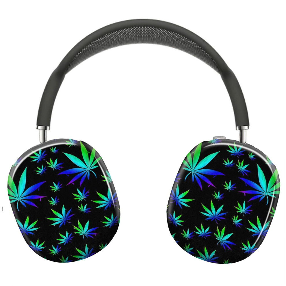 (Wetpaint420 Liquid Pot Leaves On Black_5838) Protective Cover For Airpods Max Headphones Aesthetic Print Snap On Cases 8841579119821