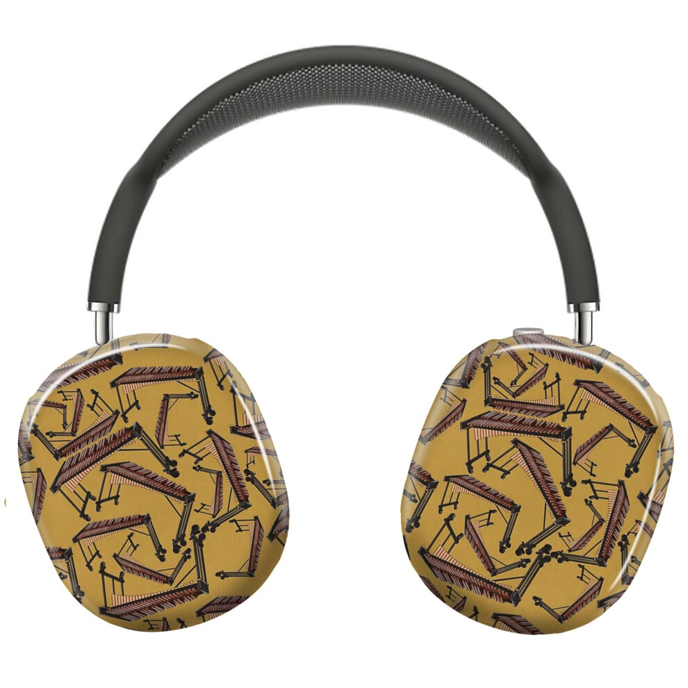 (Xylophone Musical Instrument Pattern Yellow_2069) Protective Cover For Airpods Max Headphones Aesthetic Print Snap On Cases 8841579121886