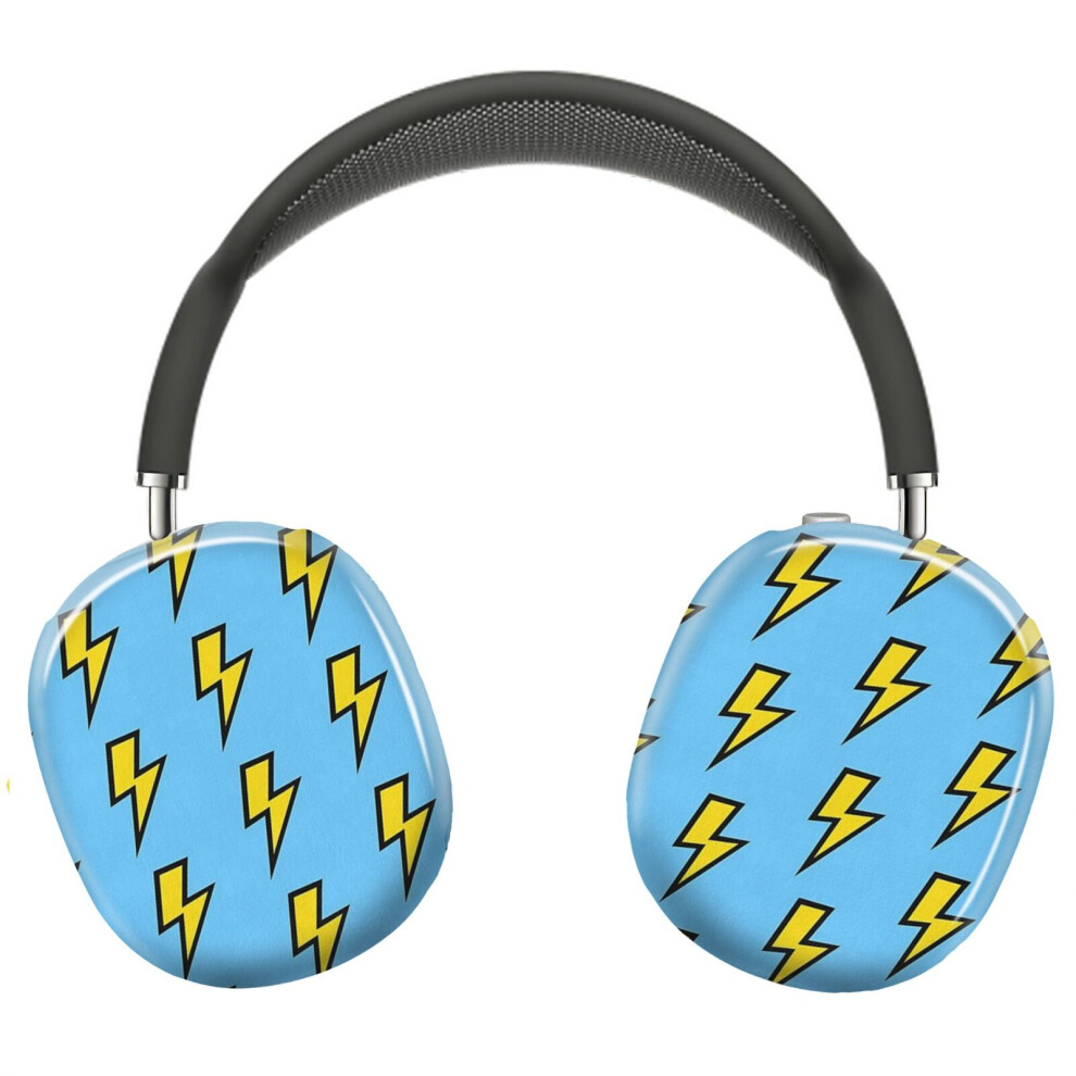 ( Lightning Bolts With Bright Background _6548) Protective Cover For Airpods Max Headphones Aesthetic Print Snap On Cases Yellow/Blue 8841579121930